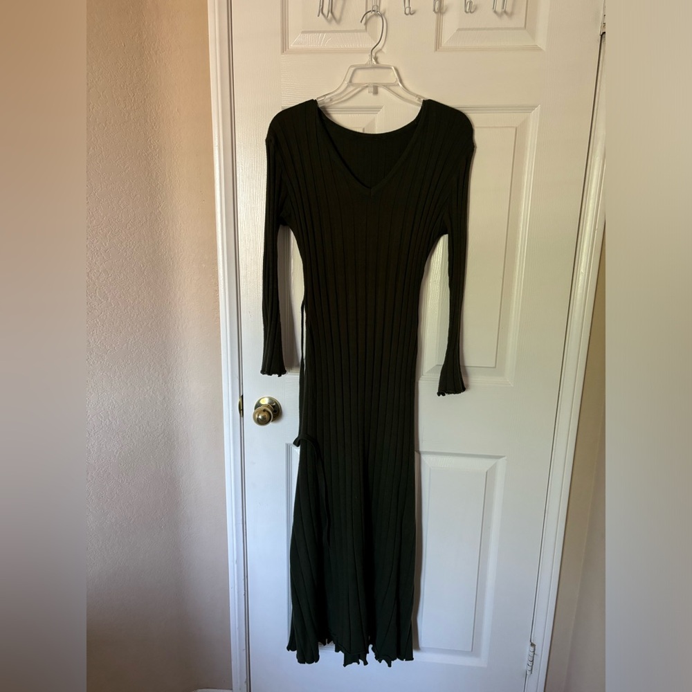 Forest green maxi dress